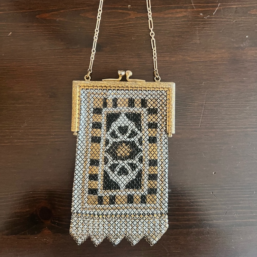 Rare Vintage Whiting and Davis “Elsah” Metal Mesh Evening Bag